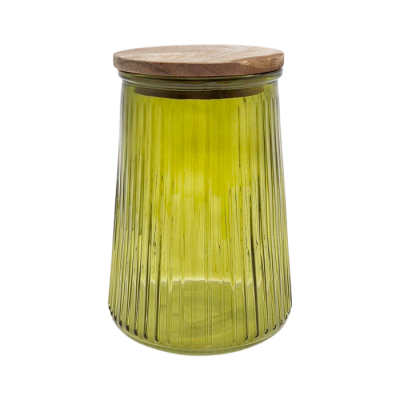 Frasco Vidrio Verde T/ Madera 1 Lt. Carol