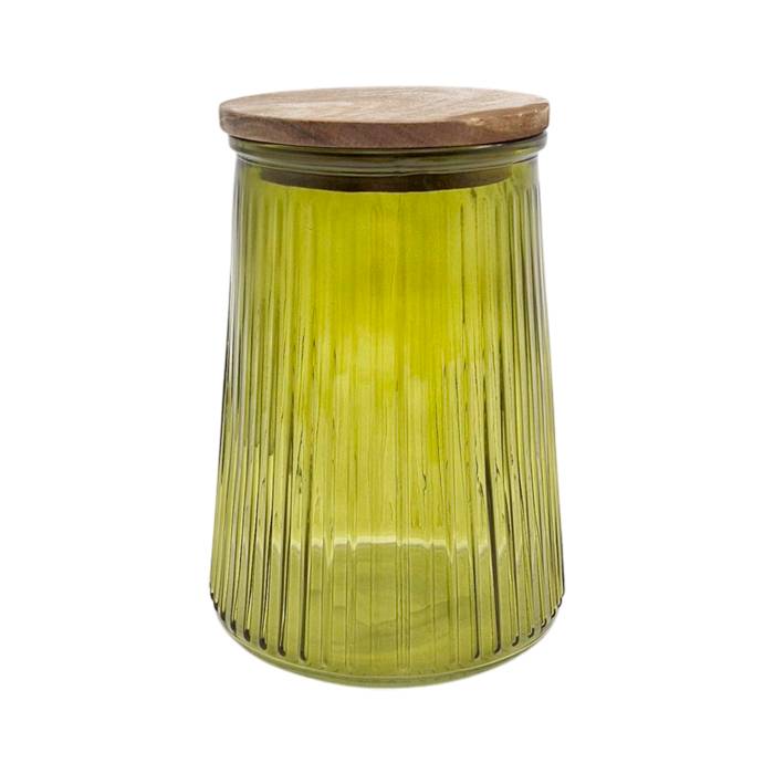 Frasco Vidrio Verde T/ Madera 1 Lt. Carol