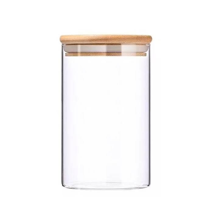 Frasco Vidrio Tapa Bambu 950Ml