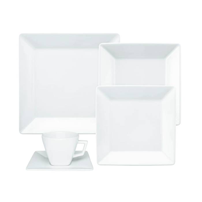 Set Porcelana Cuad. 30 Pz Blanco