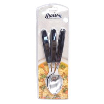 Cuchara Hudson Basic Negro Pack X3