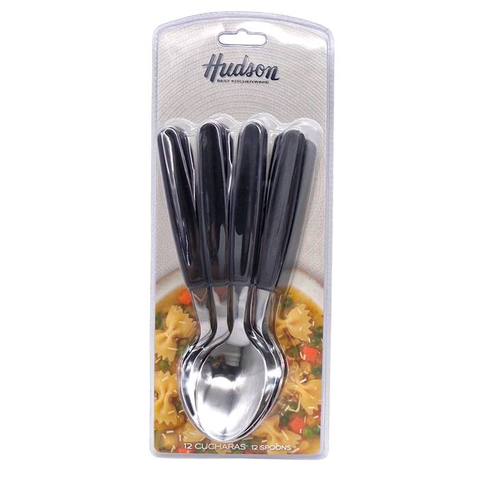 Cuchara Hudson Basic Negro Pack X12