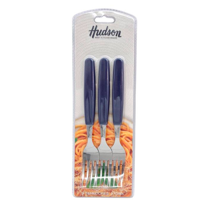 Tenedor Hudson Basic Azul Pack X3
