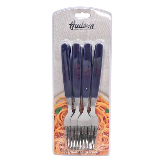 Tenedor Hudson Basic Azul Pack X12