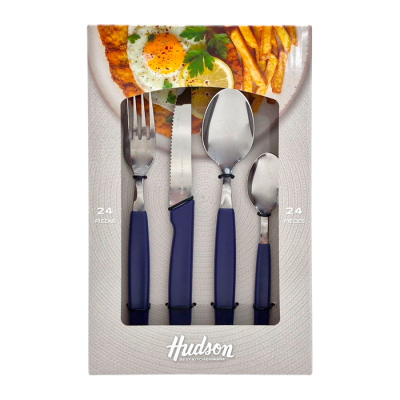 Set Cubiertos 24Pz. Hudson Basic Azul