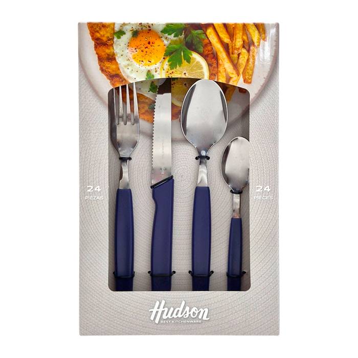 Set Cubiertos 24Pz. Hudson Basic Azul
