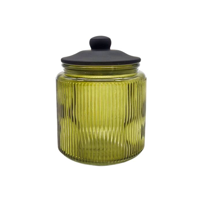 Frasco Vidrio Verde C/ Tapa 900Ml. Carol