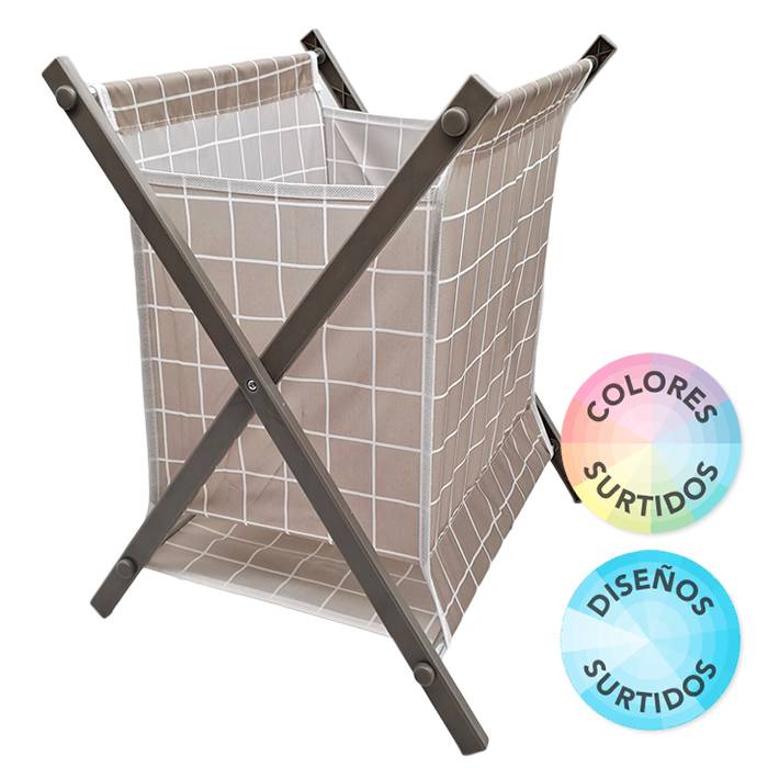 Cesto Ropa Tela Rect. Plegable