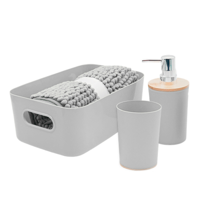 Set De Baño 4Pz. Gris Claro Laffitte