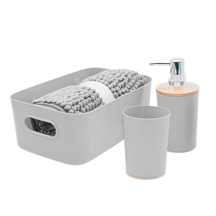 Set De Baño 4Pz. Gris Claro Laffitte