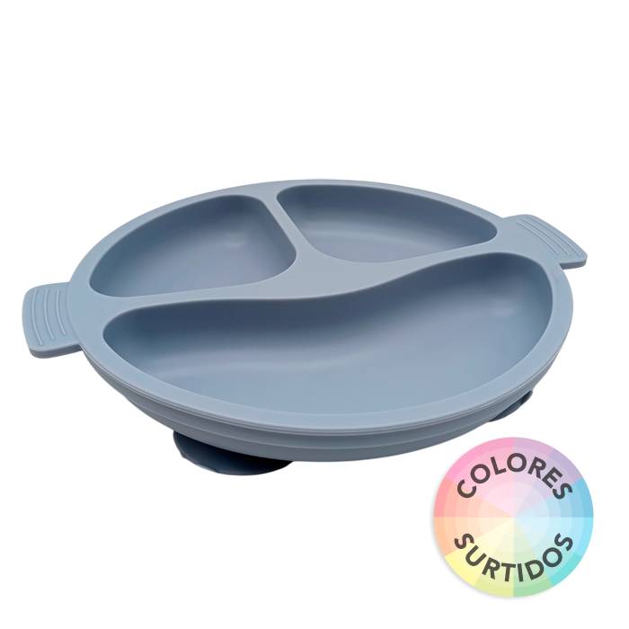 Plato Silicona 3 Divisiones C/Ventozas