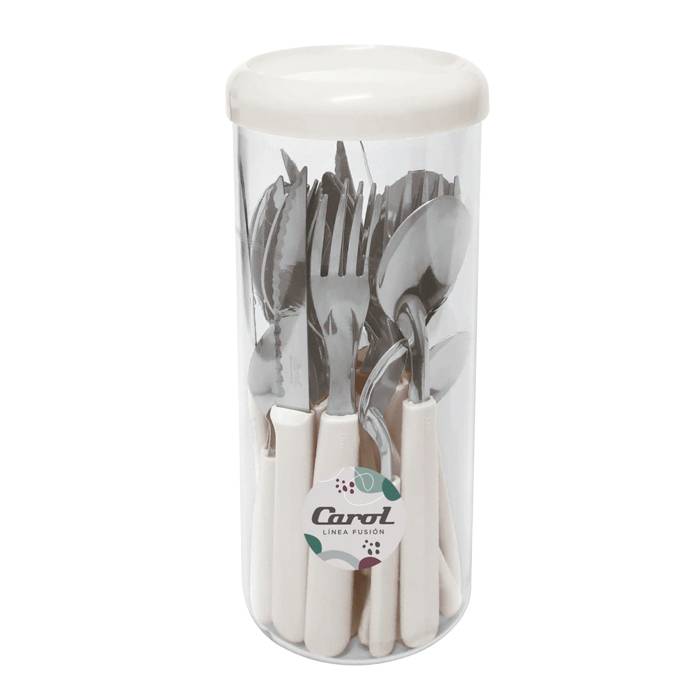 Set 24 Cubiertos Carol Fusion Pote Tiza