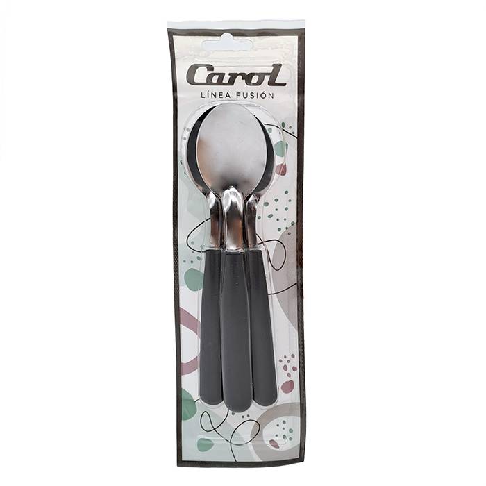 Cuchara Carol M/Plastico X3 Negro