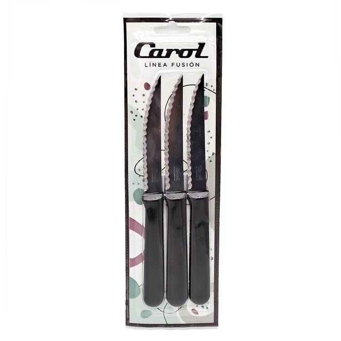 Cuchillo Carol M/Plastico X3 Negro