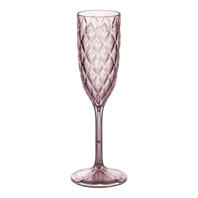 Copa Acrilica Glamour Champagne 200ml Rosa