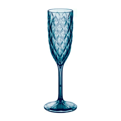 Copa Acrilica Glamour Champagne 200ml Azul