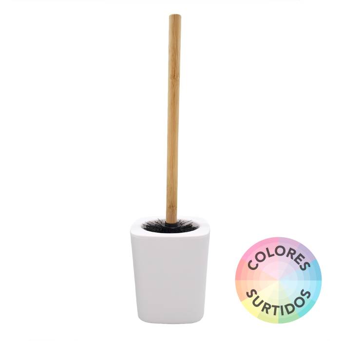 Escobilla C/Vaso Pvc Mango Madera