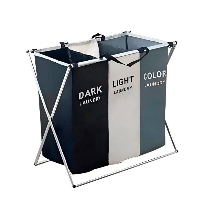Cesto Ropa Triple Base Aluminio