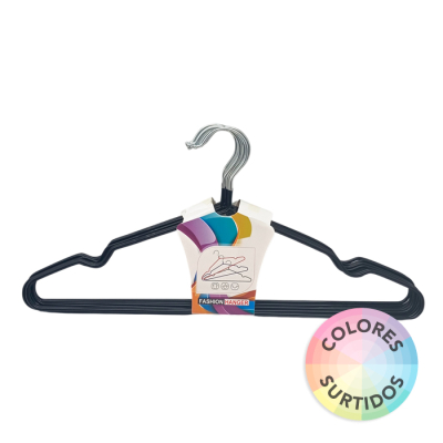 Percha Acero Engomada Set X10