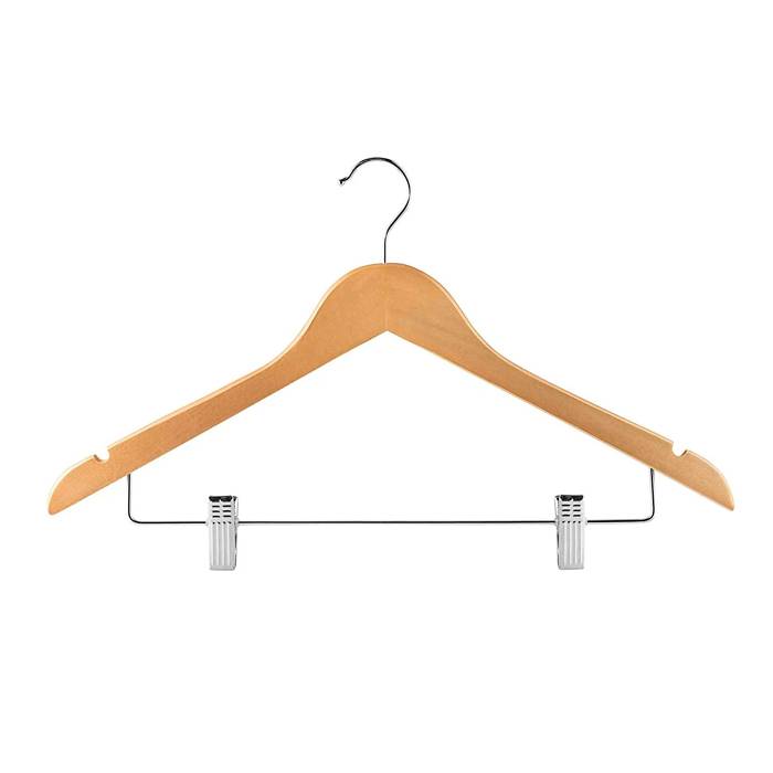 Percha De Madera Adulto Con Broches