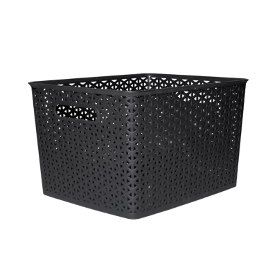 Canasto Calado Negro S/Tapa Dif-Plast