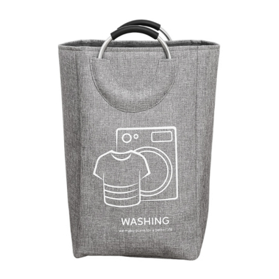 Cesto Ropa Tela C/Asas Metal