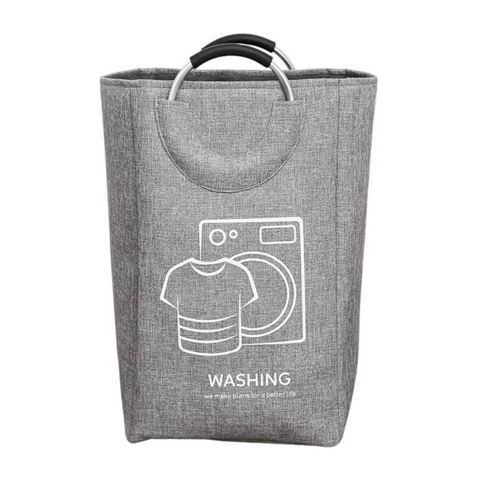 Cesto Ropa Tela C/Asas Metal