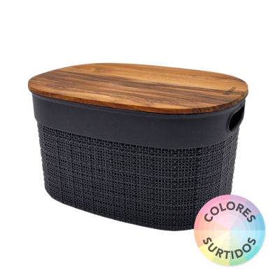 Canasto C/Tapa Teca 5.3 Lts. Nitron