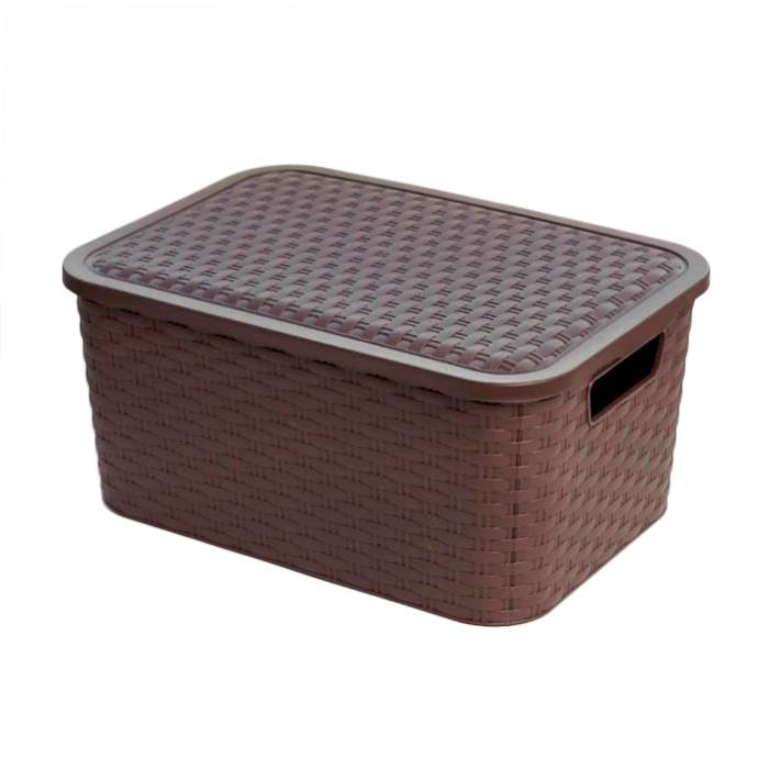 Canasto Simil Ratan Nº2 Chocolate