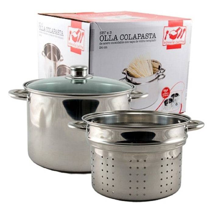 Olla C/Colapasta 24Cm.acero Inox