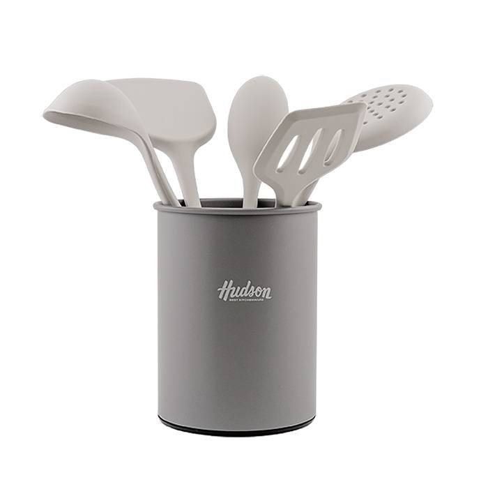 Set X5 Utensilios Silicona Gris Cl. Hudson