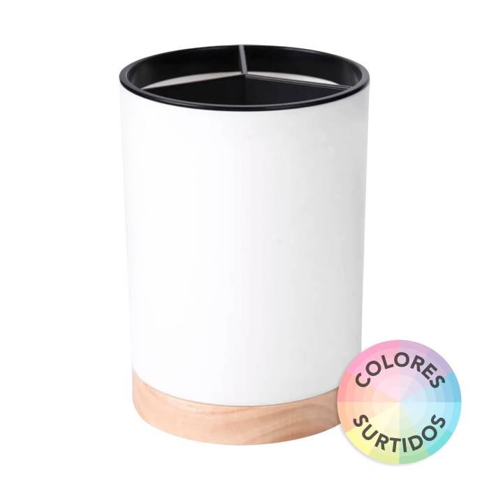 Porta Utensilios Pvc B/Madera