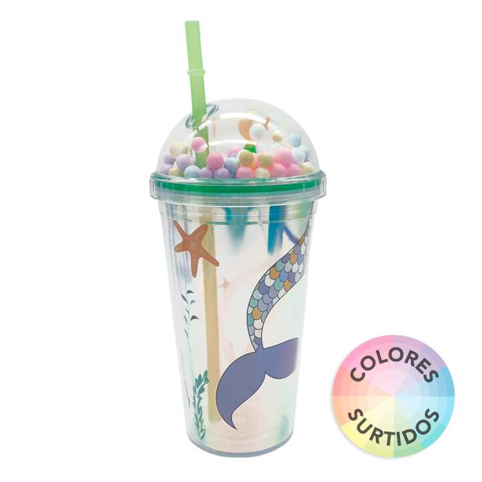 Vaso Acrilico Doble Capa C/Sorbete 450Ml