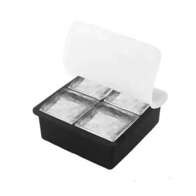 Cubetera Silicona Cuad. 4 Cubos C/Tapa