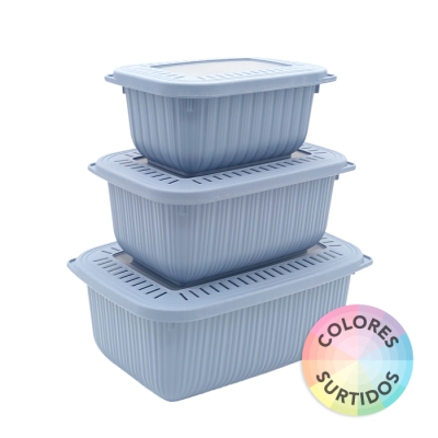 Hermetico Rectangular Plastart Set X3