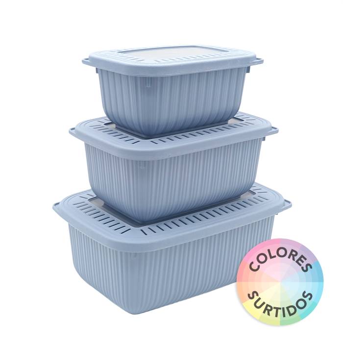 Hermetico Rectangular Plastart Set X3