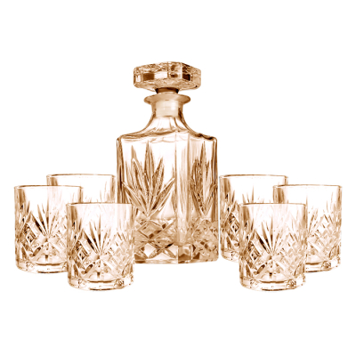 Set De Whisky Ambar 7Pz. Labrado