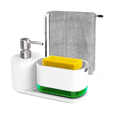 Dosificador 2En1 C/Porta Esponja Blanco