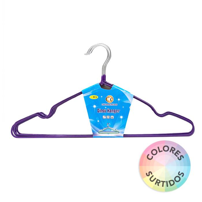 Percha Acero Engomada Set X5