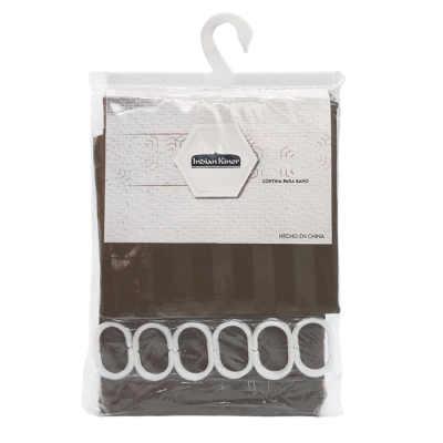 Cortina Baño Rayas Marron Osc. Kinor