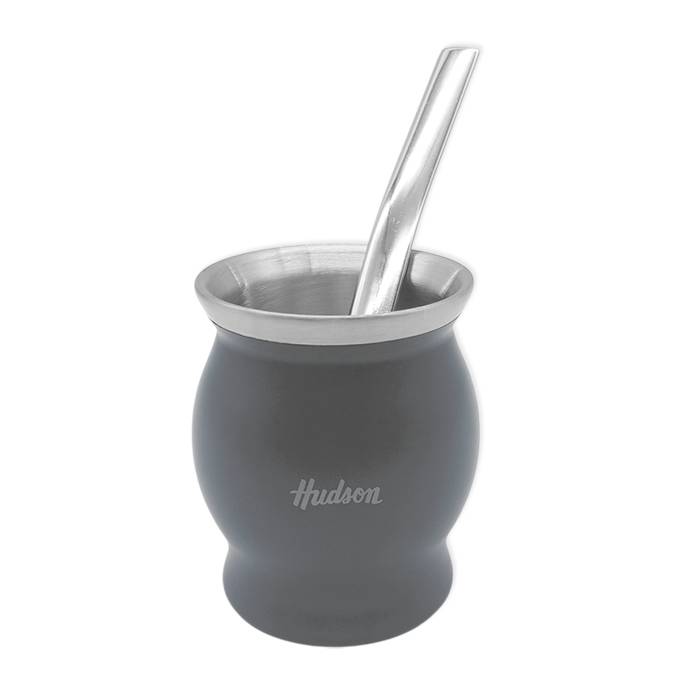 Set Mate/Bombilla Hudson Bombe Acero Gris