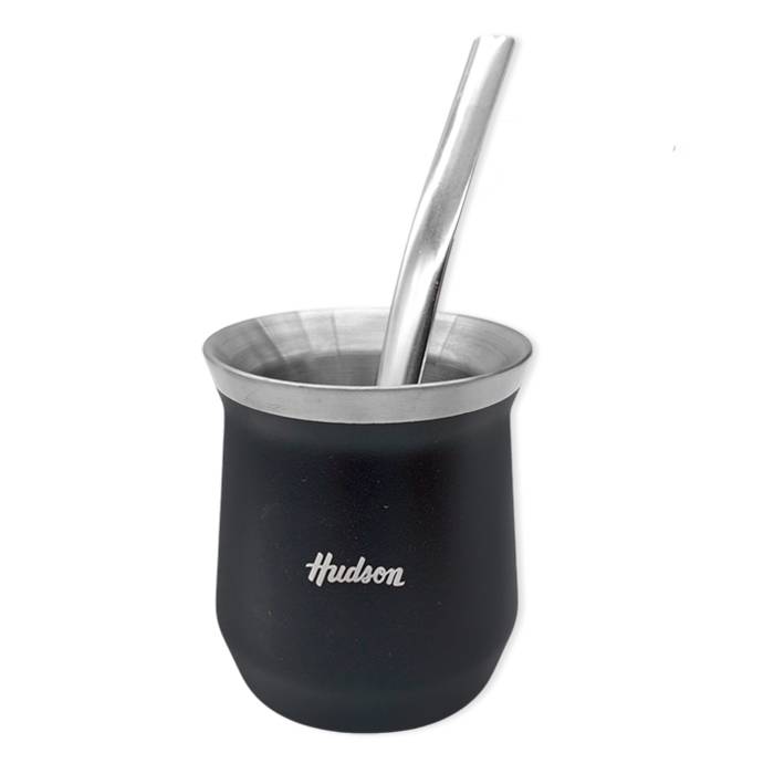 Set Mate/Bombilla Hudson Vaso Acero Negro