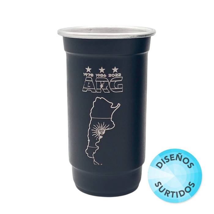Vaso Aluminio Negro 1 Lt. Argentina