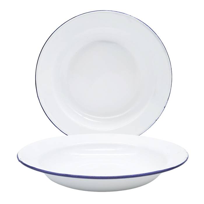 Plato Hondo Enlozado Blanco 25Cm