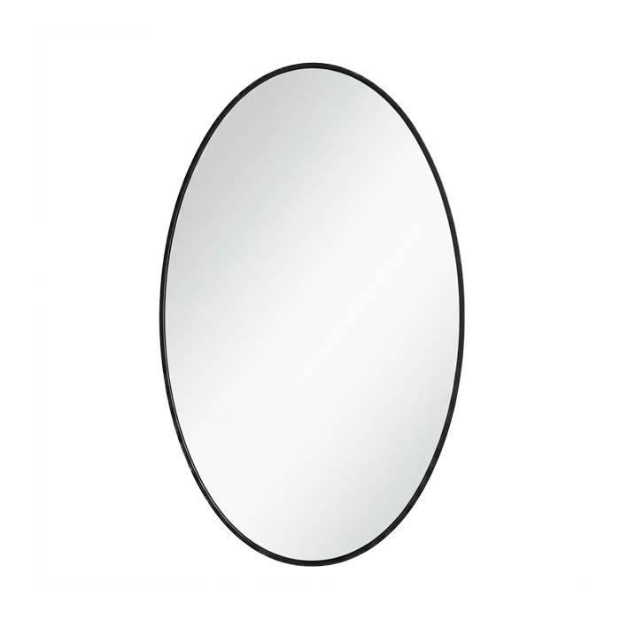 Espejo Oval 60X40Cm. Borde Negro