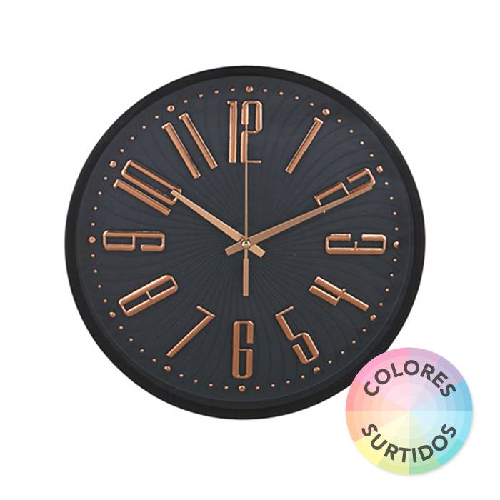 Reloj De Pared 25Cm.fondo Lineas