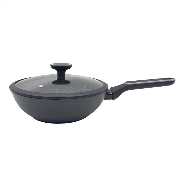 Wok Carol Granito Negro C/Tapa 26Cm.
