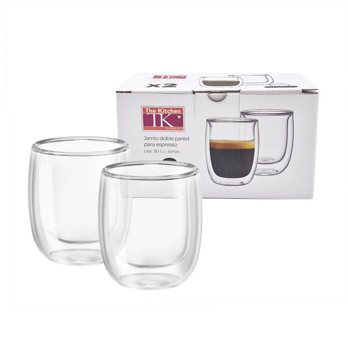 Set X2 Vaso Doble Vidrio 90Cc