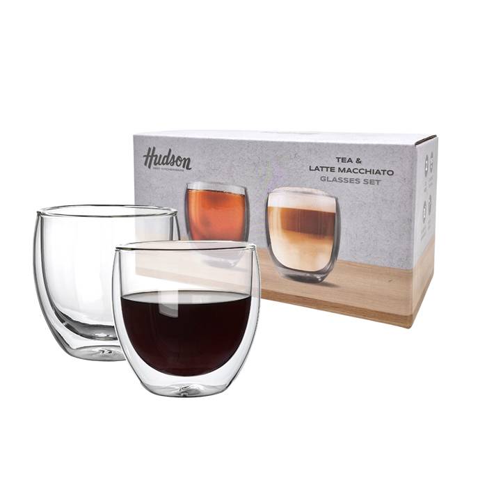Set X2 Vaso Doble Vidrio Liso 150Ml Hudson