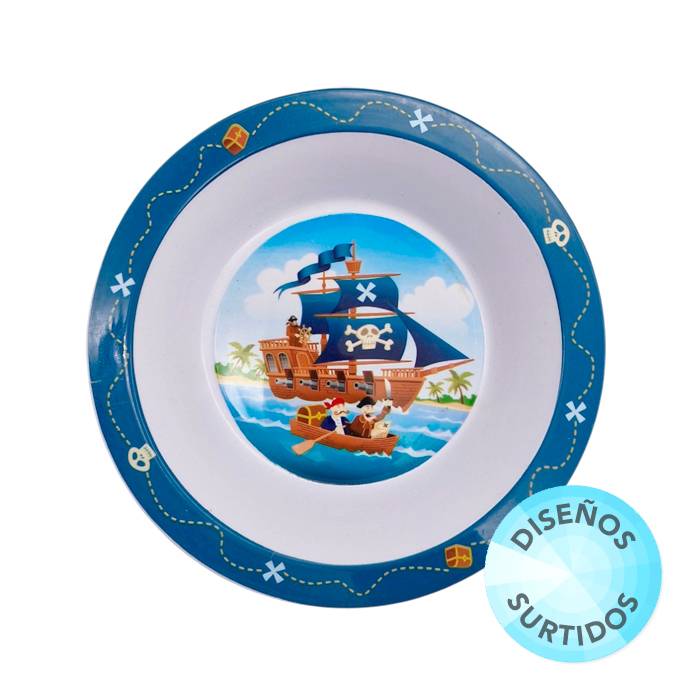 Plato Hondo Plastico Infantil Decorado